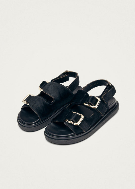 Harper Soft Black Leather Sandals