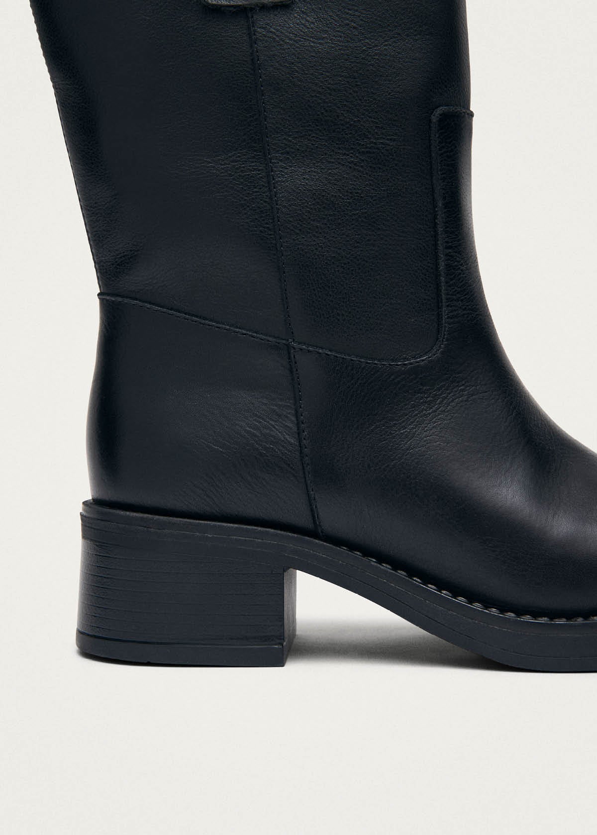 Rajan Black Leather Boots