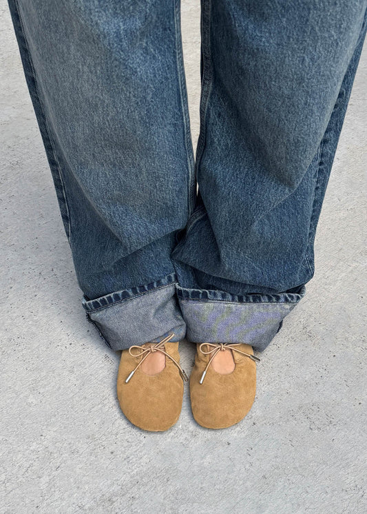 Rosalind Barefoot Suede Sand Leather Ballet Flats