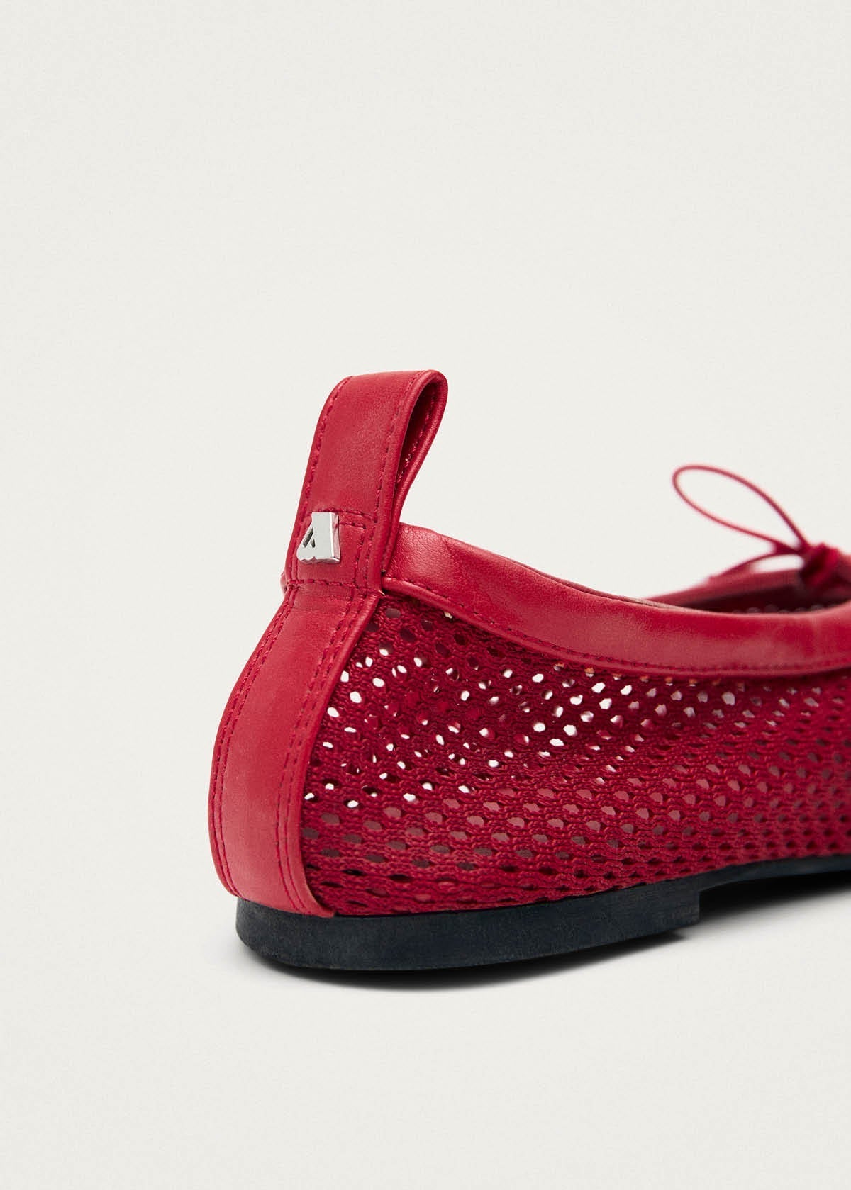 Rosalind Mesh Red Leather Ballet Flats