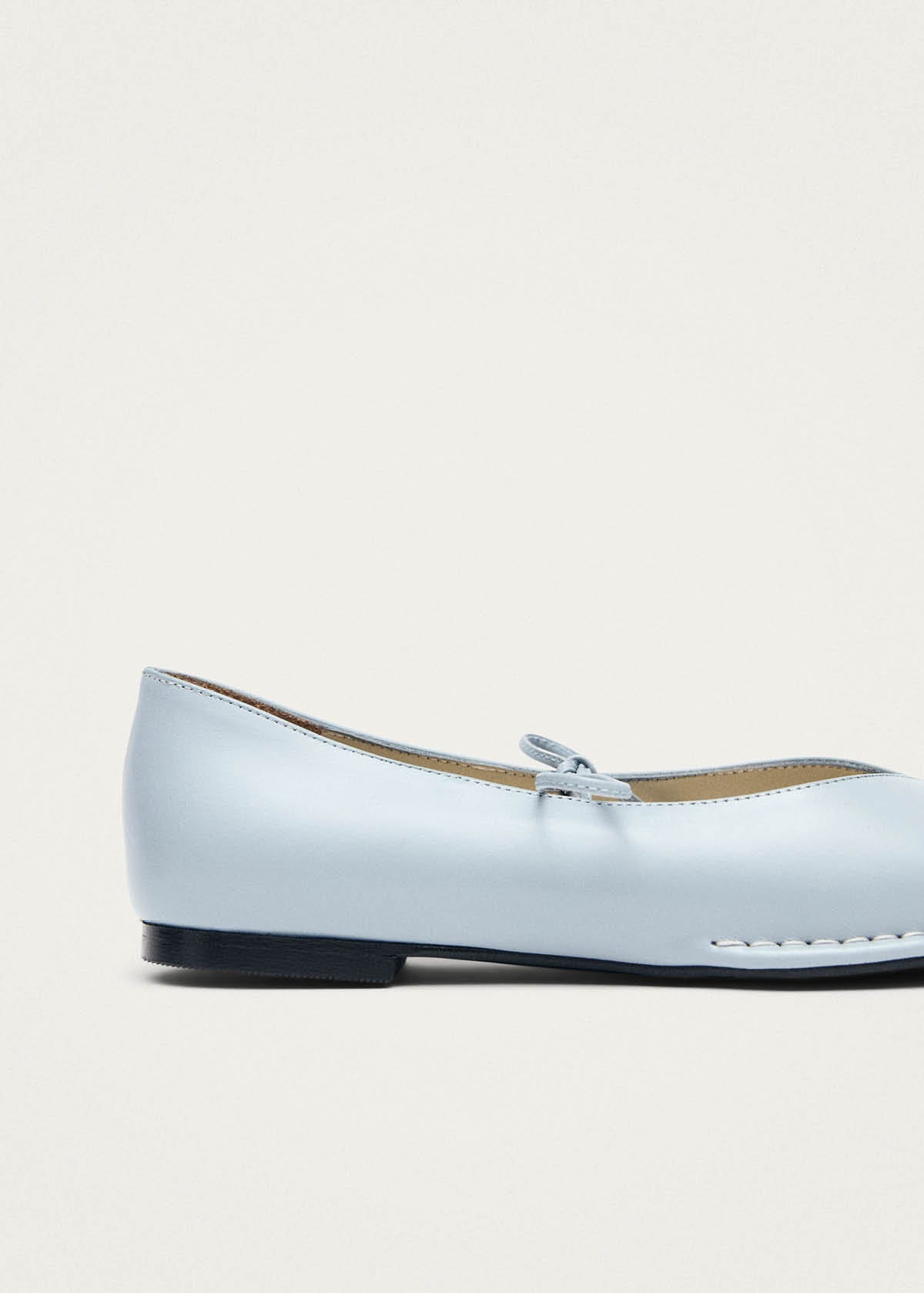 Sway Blue Leather Ballet Flats