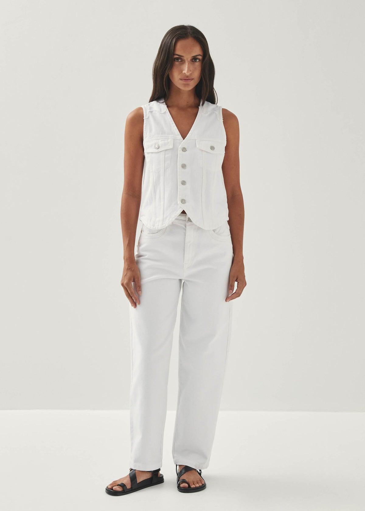 Lorenza White Denim Trousers