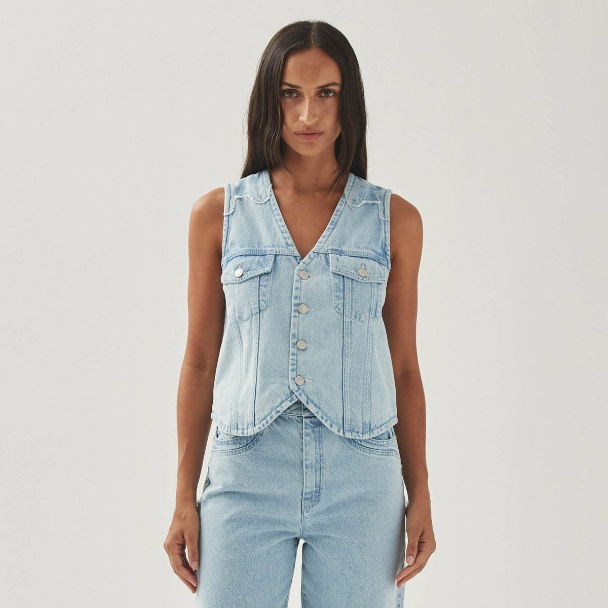 Manuela Light Blue Denim Vest