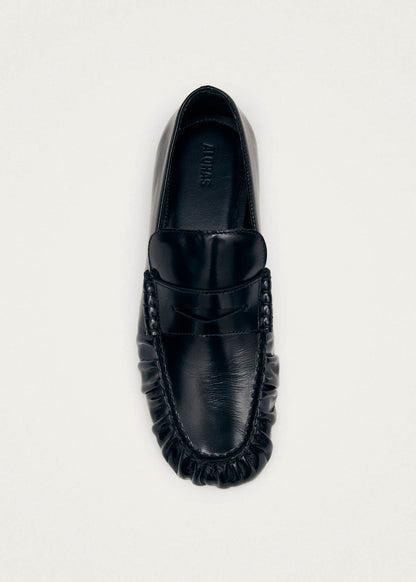 Aven Black Leather Loafers