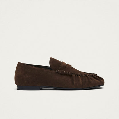 Aven Suede Brown Leather Loafers