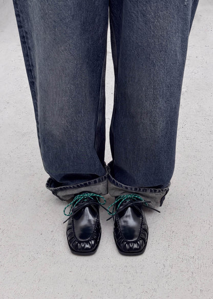 Dani Black Leather Oxfords