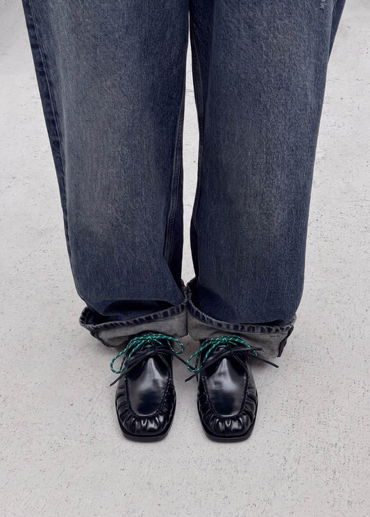 Dani Black Leather Oxfords