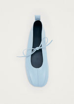 Elva Blue Leather Ballet Flats