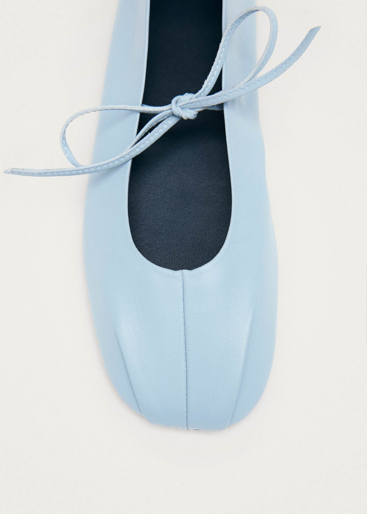 Elva Blue Leather Ballet Flats