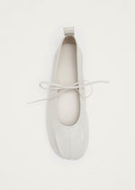 Elva Cream Leather Ballet Flats