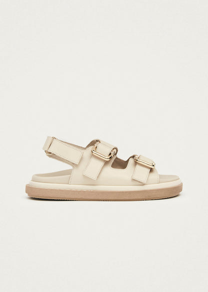 Harper Cream Leather Sandals