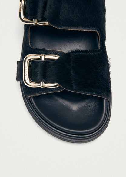 Harper Soft Black Leather Sandals