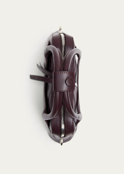 Hilma Mini Vinyl Burgundy Leather Bag