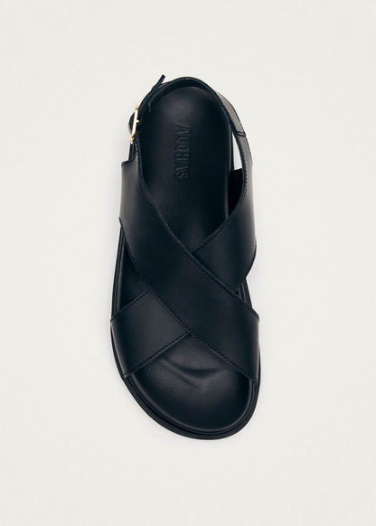 Nico Black Leather Sandals