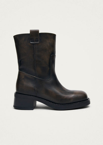 Rajan Vintage Effect Brown Leather Boots
