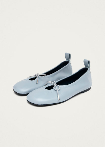 Rosalind Blue Leather Ballet Flats