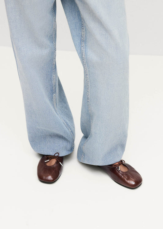 Rosalind Patent Brown Leather Ballet Flats