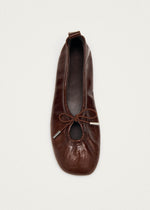 Rosalind Patent Brown Leather Ballet Flats