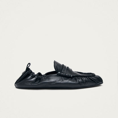 Sage Black Leather Loafers