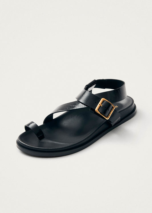 Siren Onix Black Leather Sandals