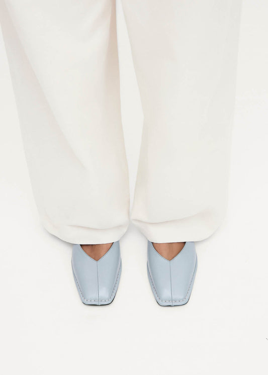 Sway Blue Leather Ballet Flats