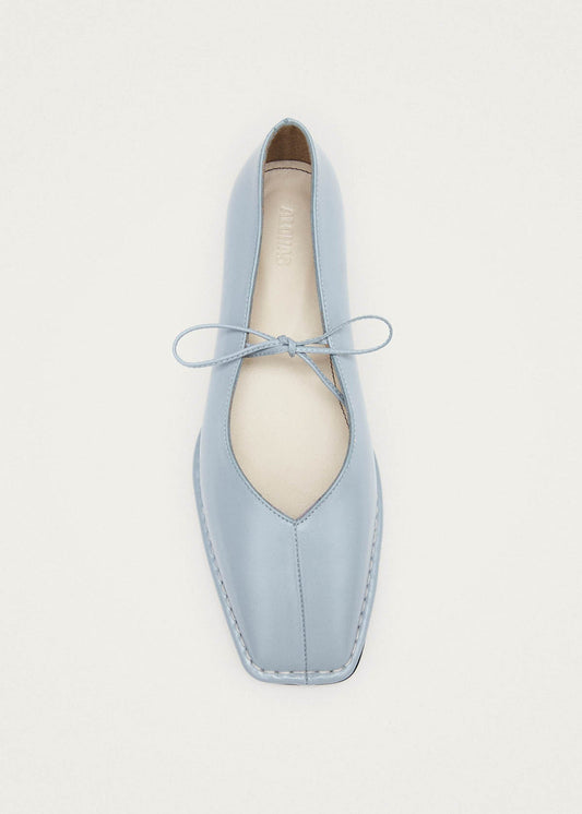 Sway Blue Leather Ballet Flats