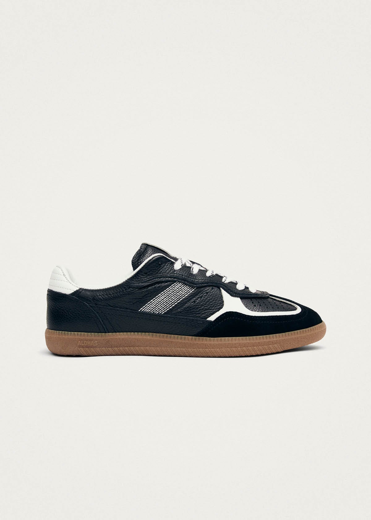 Tb.490 Rife Grain Black & White Leather Sneakers