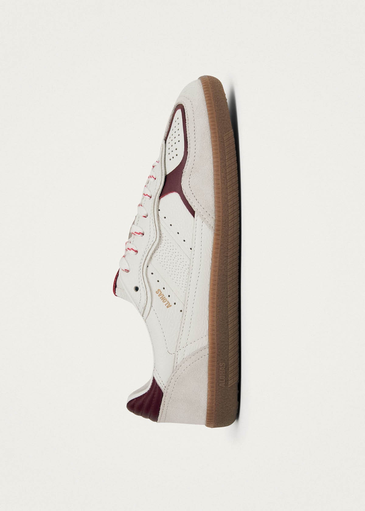 Tb.490 Rife Grain White Burgundy Leather Sneakers