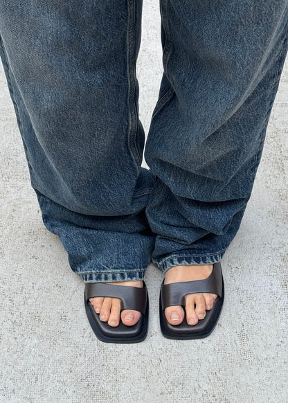 Tebas Brown Leather Sandals