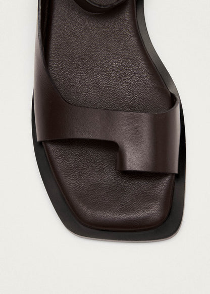 Tebas Brown Leather Sandals