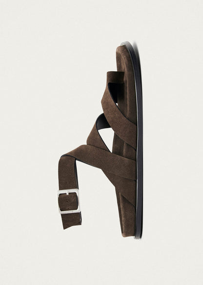 Tide Suede Brown Leather Sandals
