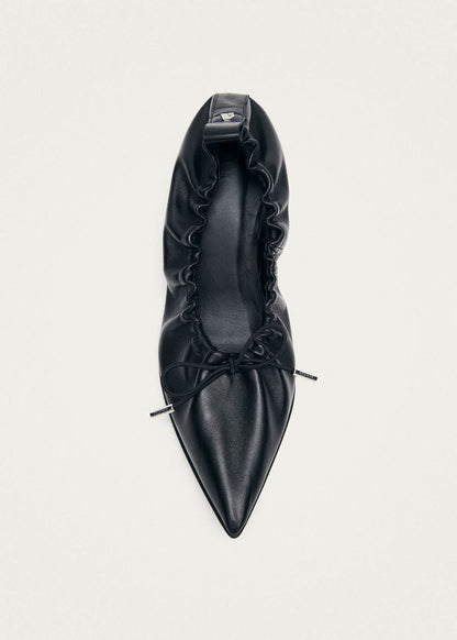 Tove Black Leather Ballet Flats