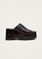 Vale Patent Brown Leather Sandals